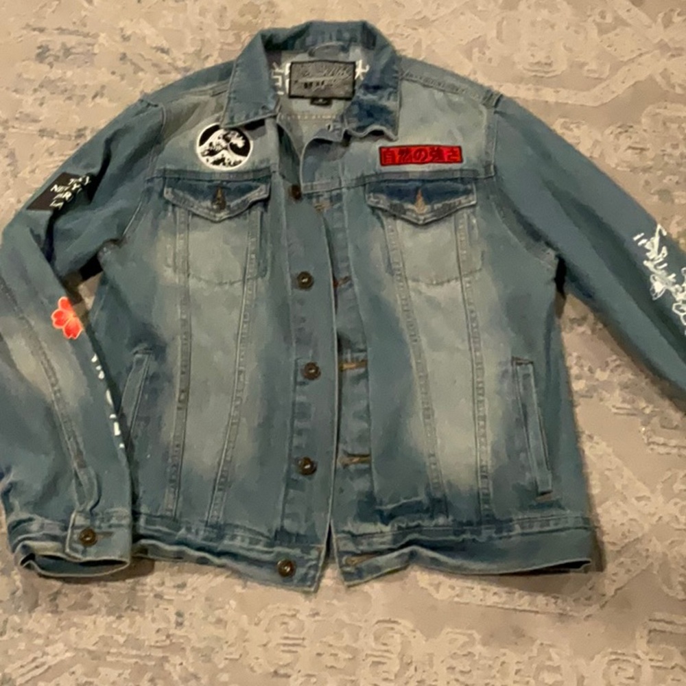 Graphic Wave Denim Jacket